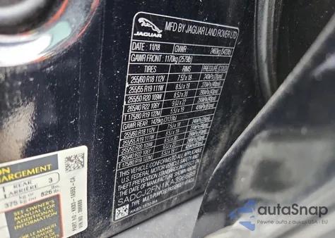 2019 Jaguar F-Pace Premium из США, поврежденный, VIN SADCJ2FN1KA396689